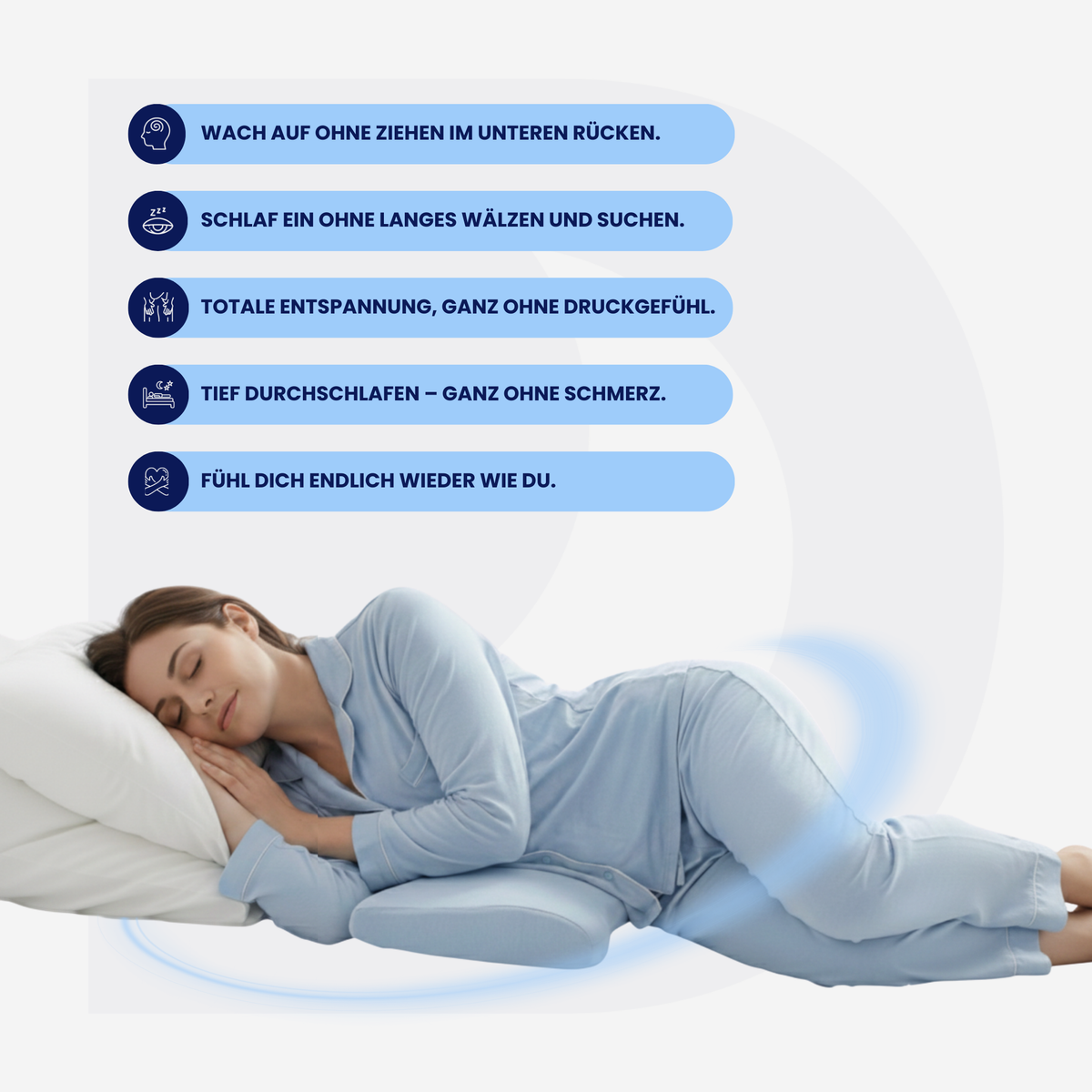 Het DreamSleepz rugsteunkussen, weg met rugpijn en nachtelijke spanning