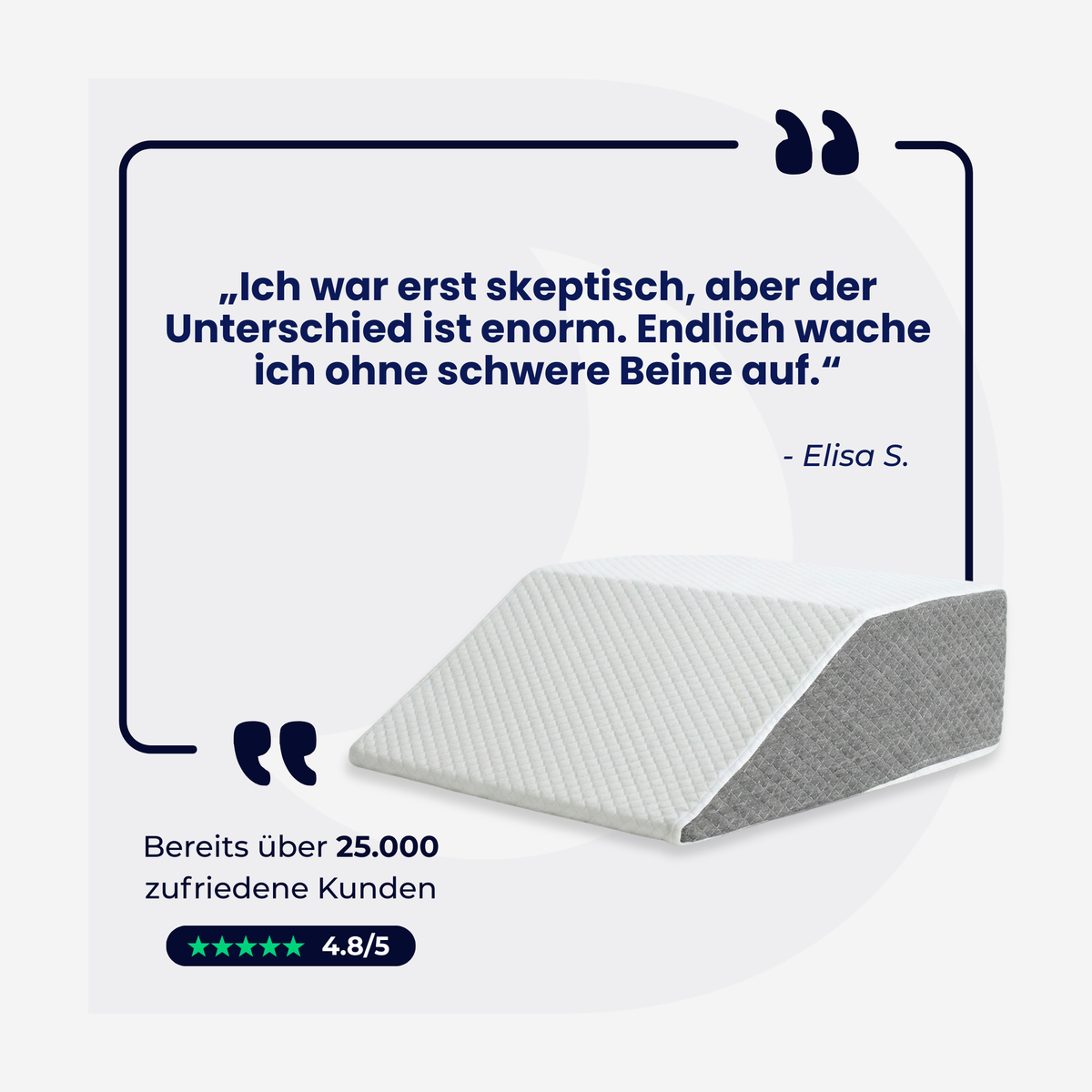 Het DreamSleepz beensteunkussen, weg met zware, vermoeide benen