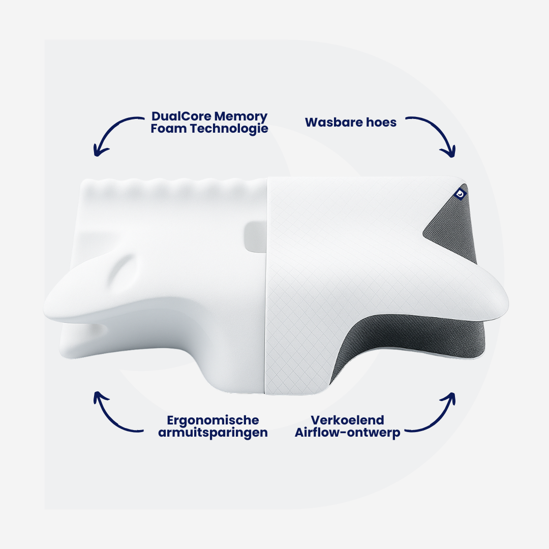 Het originele DreamSleepz kussen – Eindelijk pijnvrij en uitgerust wakker worden