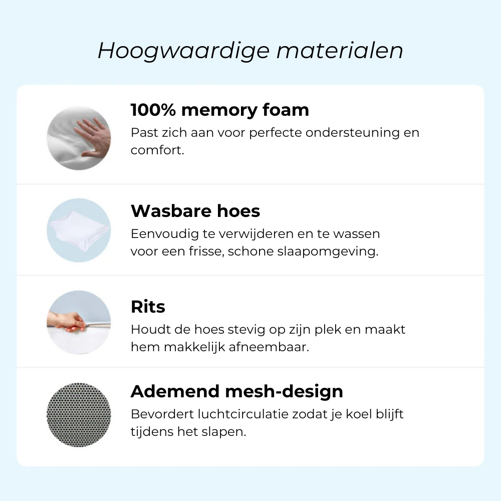 Het originele DreamSleepz kussen – Eindelijk pijnvrij en uitgerust wakker worden